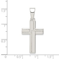 Sterling Silver Polished Cross Pendant view 3