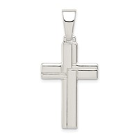 Sterling Silver Polished Cross Pendant view 1