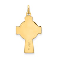 Sterling Silver Platinum-plated Polished Gold-plated Epoxy Cross Pendant view 3