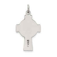 Sterling Silver Antiqued Satin Celtic Cross Pendant view 4