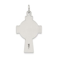 Sterling Silver Antiqued Satin Irish Cross Pendant view 4