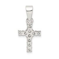 Sterling Silver CZ Cross Pendant view 4