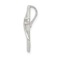 Sterling Silver Polished CZ Cross Pendant view 2
