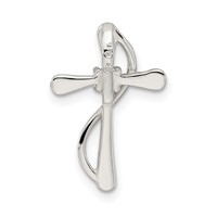Sterling Silver Polished CZ Cross Pendant view 4