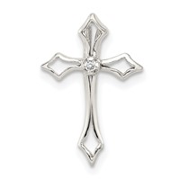 Sterling Silver CZ Cross Charm view 1