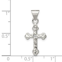 Sterling Silver Cross Pendant with CZ view 3