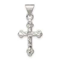 Sterling Silver Cross Pendant with CZ view 1
