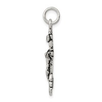 Sterling Silver Antiqued Crucifix Charm view 2