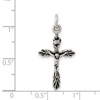 Sterling Silver Antiqued Crucifix Charm view 3