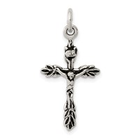 Sterling Silver Antiqued Crucifix Charm view 1