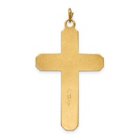 Sterling Silver Platinum-plated Satin Polished Vermeil Corpus Cross Pendant view 3