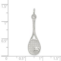 Sterling Silver Tennis Racquet Charm view 3