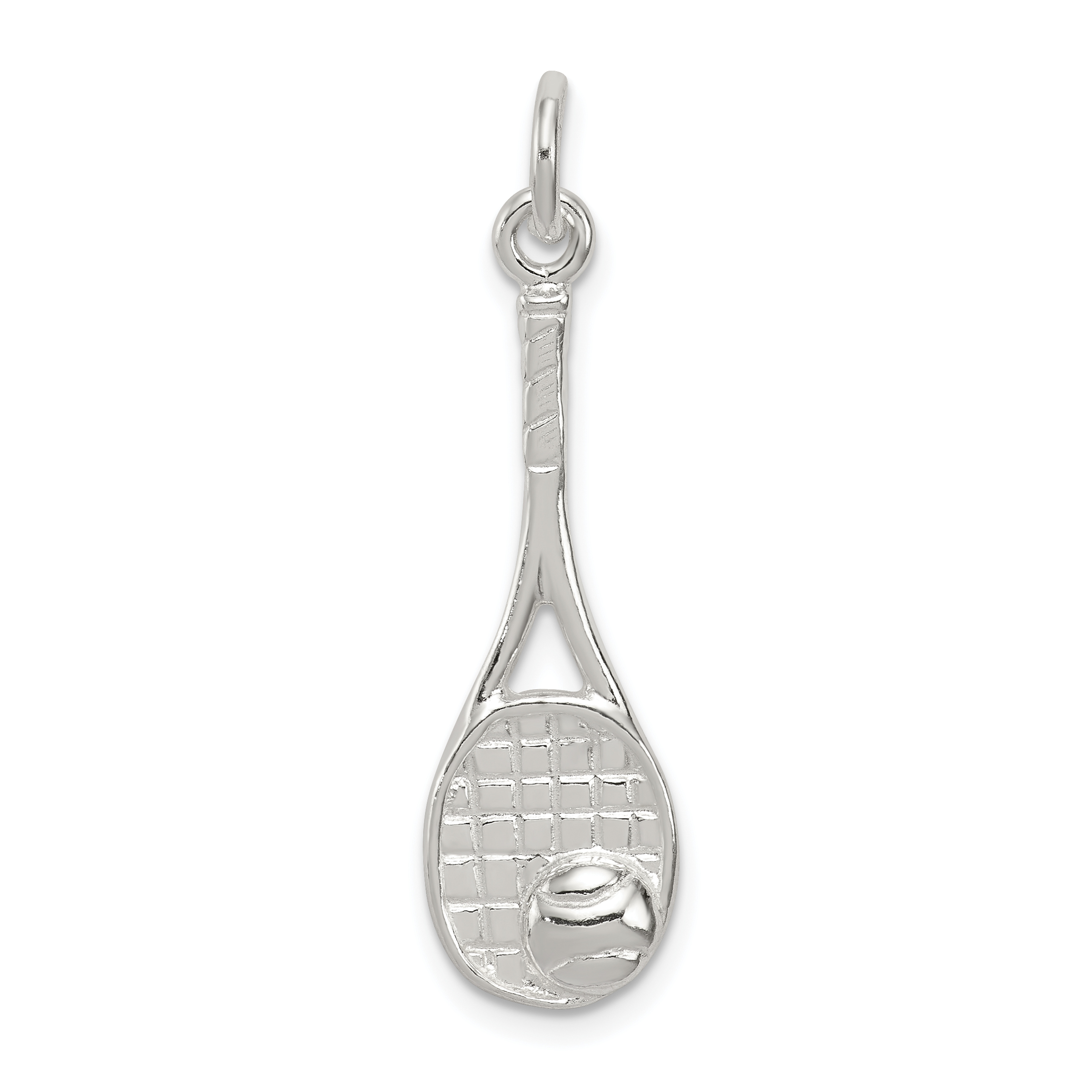 Sterling Silver Tennis Racquet Charm (QC734)