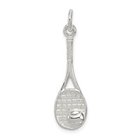 Sterling Silver Tennis Racquet Charm view 1