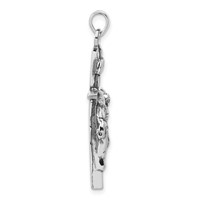 Sterling Silver Antiqued Crucifix Charm view 2