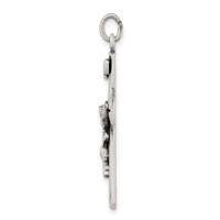 Sterling Silver Satin Antiqued Crucifix Pendant view 2