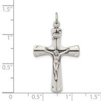 Sterling Silver Satin Antiqued Crucifix Pendant view 3