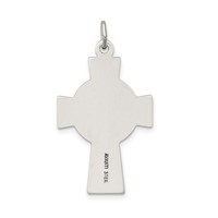 Sterling Silver Antiqued Satin Irish Crucifix Cross Pendant view 4