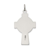 Sterling Silver Antiqued Satin Irish Crucifix Cross Pendant view 4