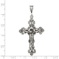 Sterling Silver Antiqued Crucifix Charm view 3