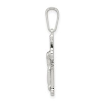 Sterling Silver Polished Crucifix Pendant view 2