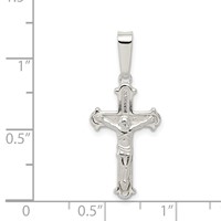 Sterling Silver Polished Crucifix Pendant view 3