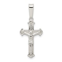 Sterling Silver Polished Crucifix Pendant view 1