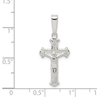 Sterling Silver Polished Crucifix Pendant view 3