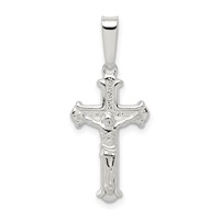 Sterling Silver Polished Crucifix Pendant view 1