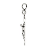 Sterling Silver Antiqued Crucifix Charm view 2