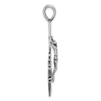 Sterling Silver Antiqued Mariner Crucifix Charm view 2