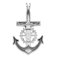 Sterling Silver Antiqued Mariner Crucifix Charm view 3