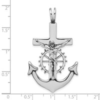 Sterling Silver Antiqued Mariner Crucifix Charm view 4