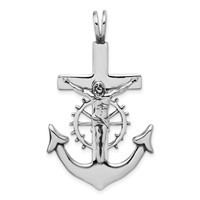 Sterling Silver Antiqued Mariner Crucifix Charm view 1