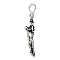 Sterling Silver Antiqued Mariner Crucifix Charm view 2