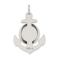 Sterling Silver Antiqued Satin St Christopher Anchor Medal Pendant view 4