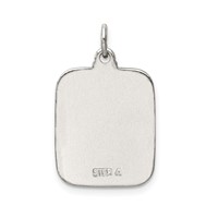 Sterling Silver Pink Enamel Square St. Christopher Medal Pendant view 4