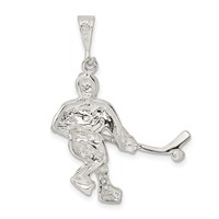 Sterling Silver Hockey Player Charm view 4