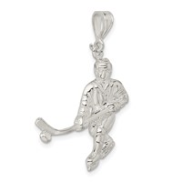 Sterling Silver Hockey Player Charm view 5
