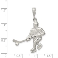 Sterling Silver Hockey Player Charm view 3