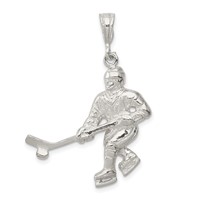 Sterling Silver Hockey Player Charm view 1