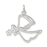 Sterling Silver CZ Angel Pendant view 4