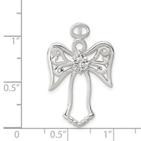 Sterling Silver CZ Angel Pendant view 3