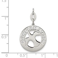 Sterling Silver Polished Confirmation Dove Charm view 3