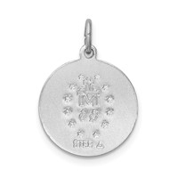 Sterling Silver Platinum-plated Polished Epoxy Miraculous Medal Pendant view 4