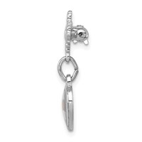 Sterling Silver Platinum-plated Polished Heart with Epoxy Mustard Seed Pin view 2