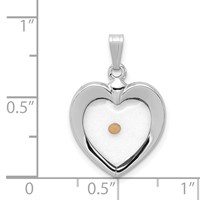 Sterling Silver Platinum-plated Large Heart Pendant with Mustard Seed view 4