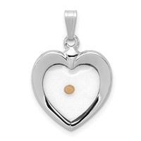 Sterling Silver Platinum-plated Large Heart Pendant with Mustard Seed view 1