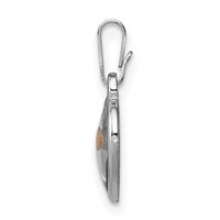 Sterling Silver Platinum-plated Small Heart Pendant with Mustard Seed view 2