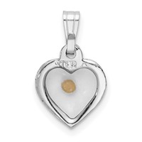 Sterling Silver Platinum-plated Small Heart Pendant with Mustard Seed view 3